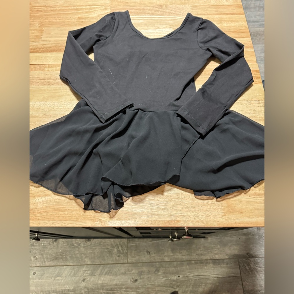 Black Long Sleeve Girls Leotard